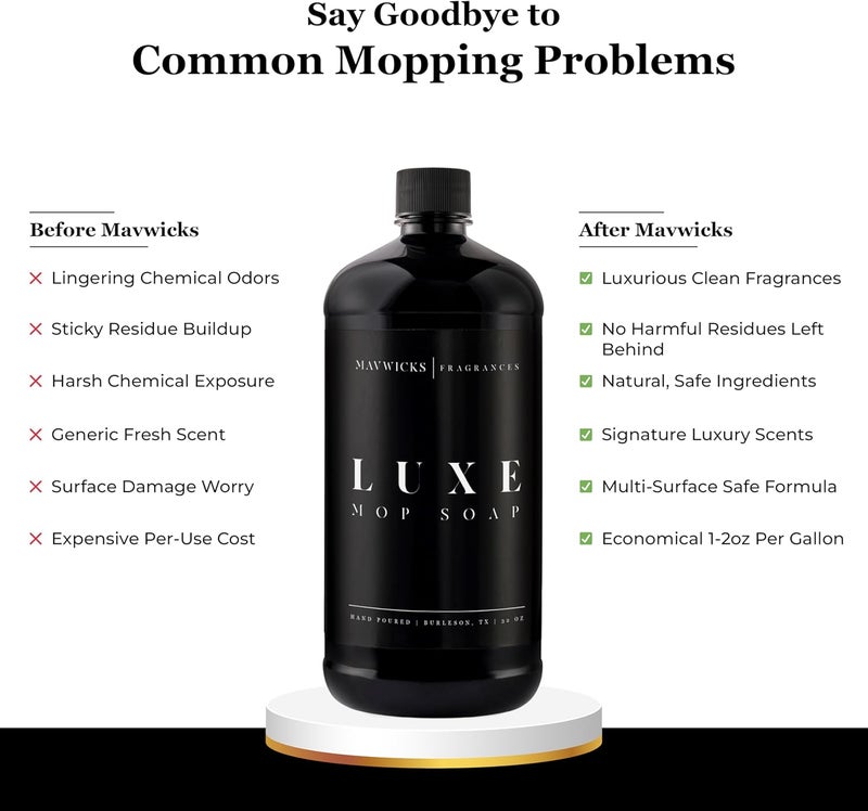 Mavwicks Fragrances - Luxury Mop Soap (Luxe) 32 Oz – Luxe Scented Floor Cleaner for Mopping – Pet Safe, Best Smelling Mop Detergent for All Surfaces - Image 2
